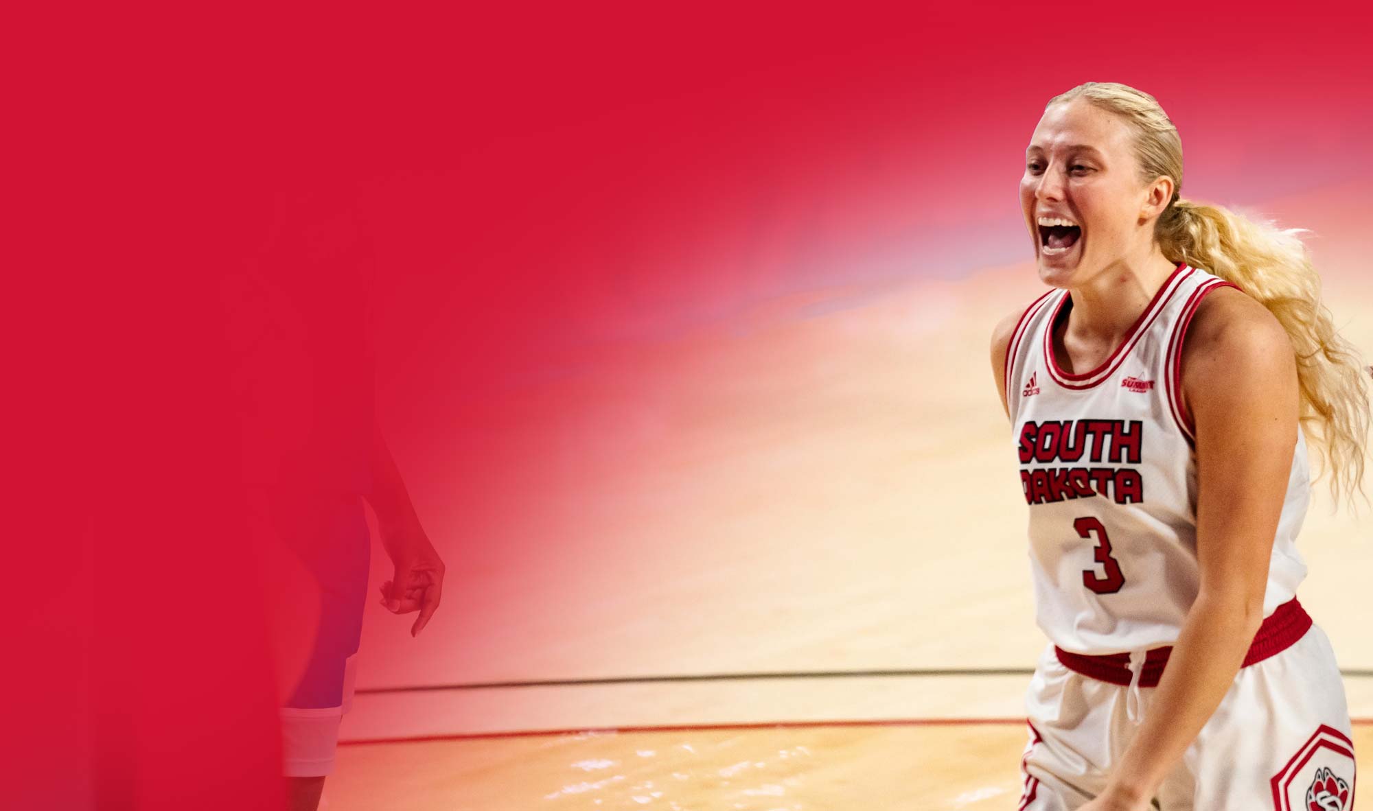 Volleyball players jumping at the net