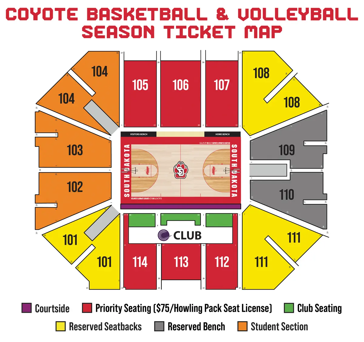 basketball and volleyball seating map